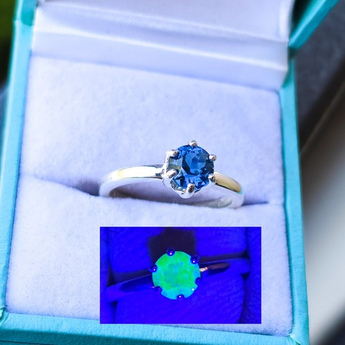 Sterling blue uranium glass - sterling,