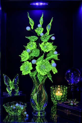 Uranium glass bouquet - uranium,