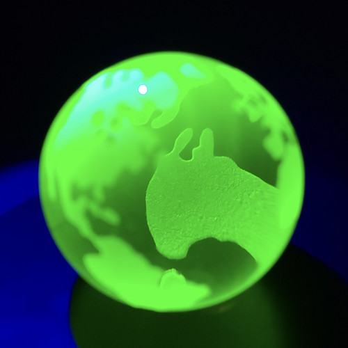 Uranium glass paperweight 59mm - paperweight,